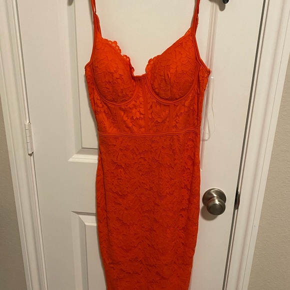 Orange Lace Fashionnova Dress - Picture 4 of 12